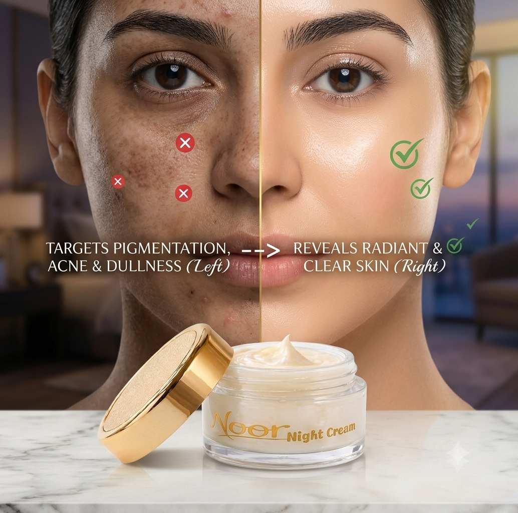 NOOR Beauty Combo – Night Cream + Rose Soap | Complete Skin Glow Care (Special Offer ₹1499)